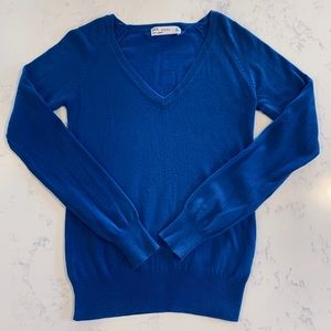 ZARA Bright Blue V-Neck Sweater
